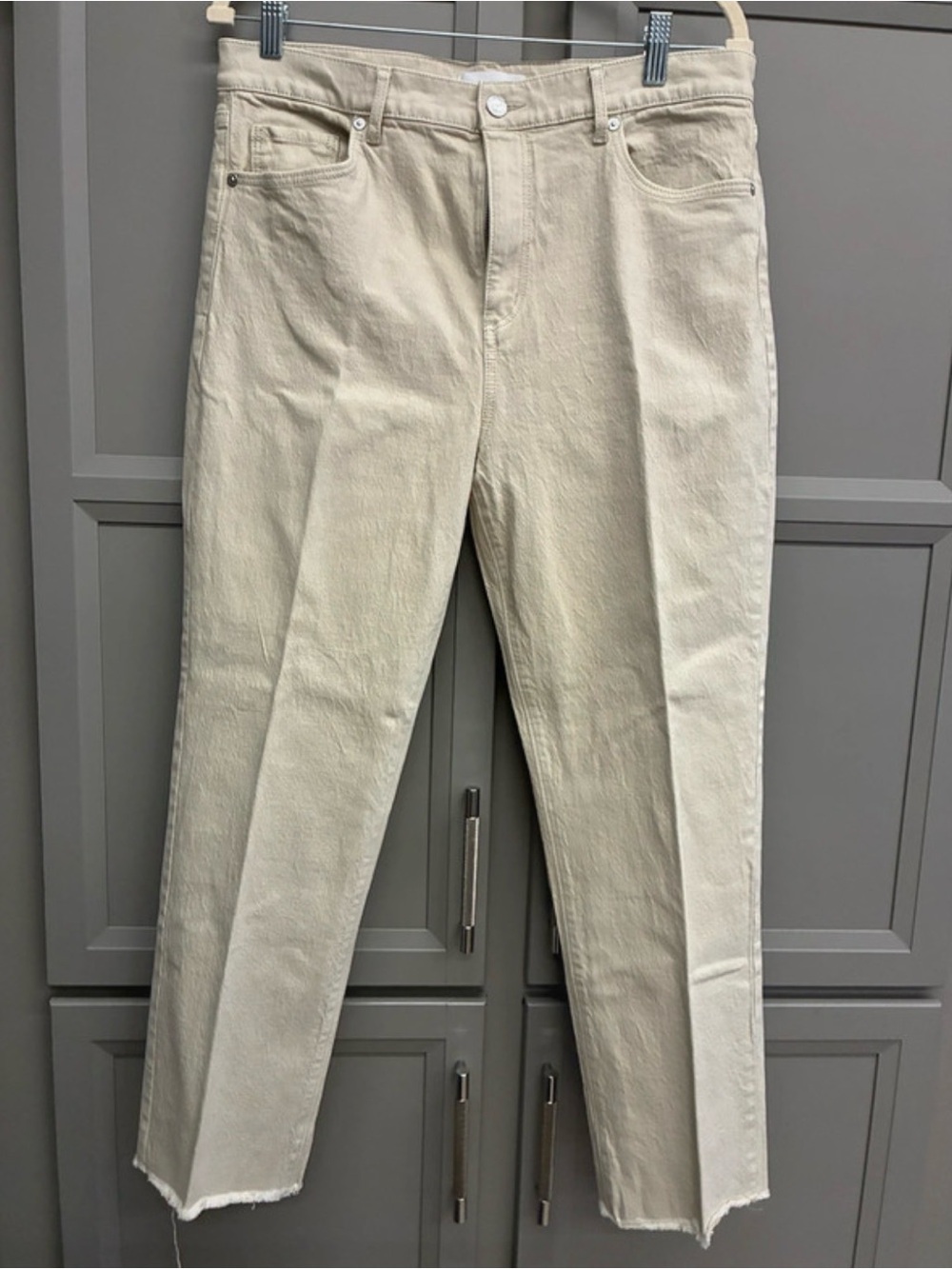 LOFT Straight-Leg Pants in Creamy Off-White